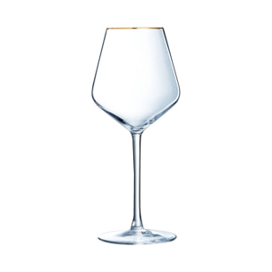 4 verres à pied 47 cl Ultime Bord Or - Cristal d'Arques