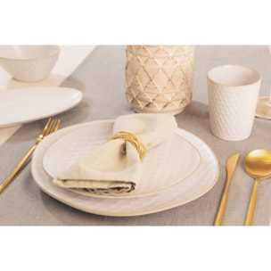 Set 6 piatti piani Impronte in stoneware