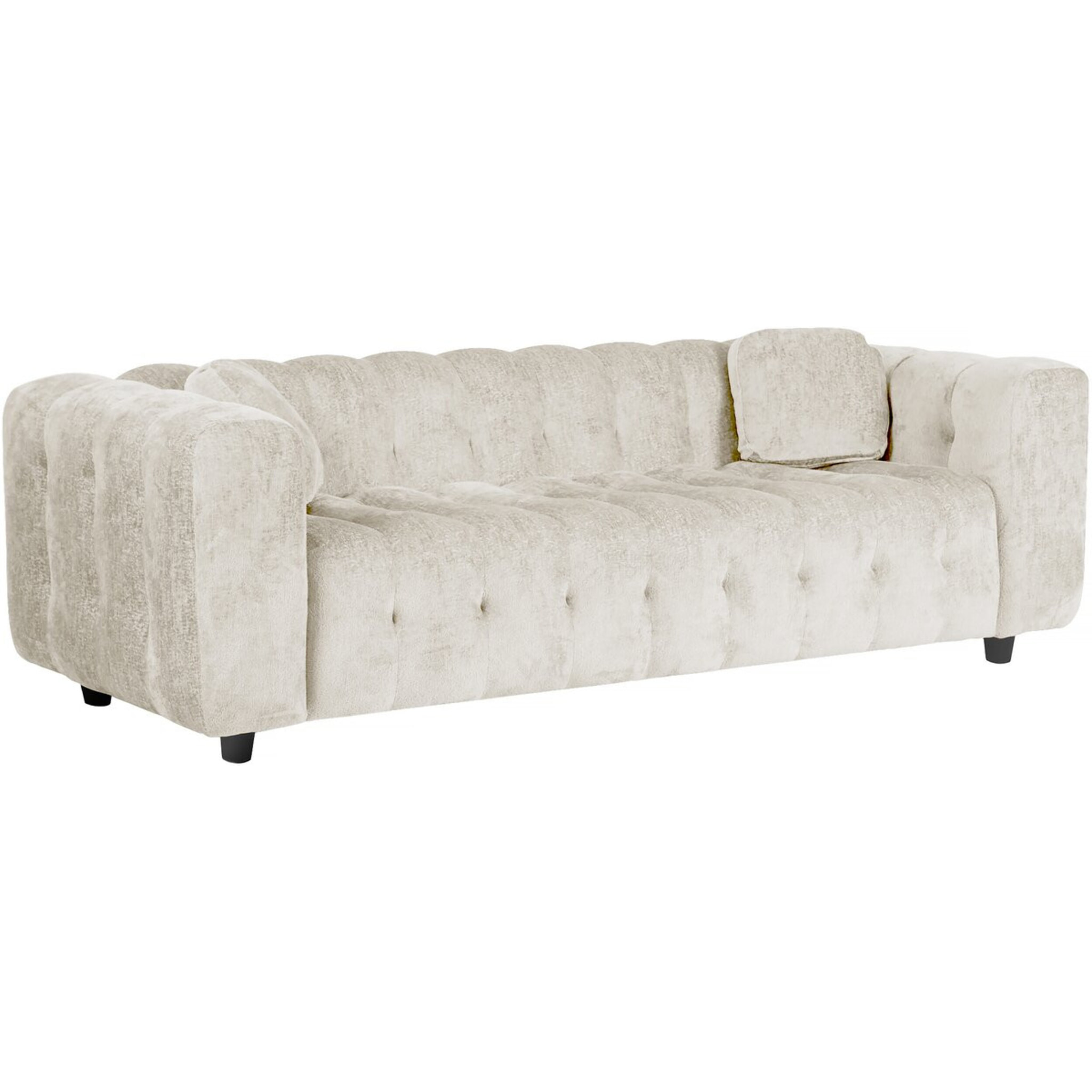 Canapé droit en tissu chenille "Vendome" - 3 places - Beige