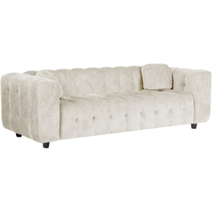 Canapé droit en tissu chenille "Vendome" - 3 places - Beige