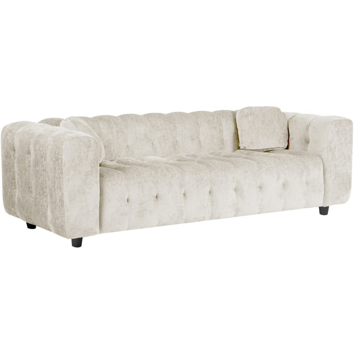 Canapé droit en tissu chenille "Vendome" - 3 places - Beige