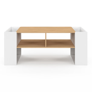 Table basse avec niches bois et blanche