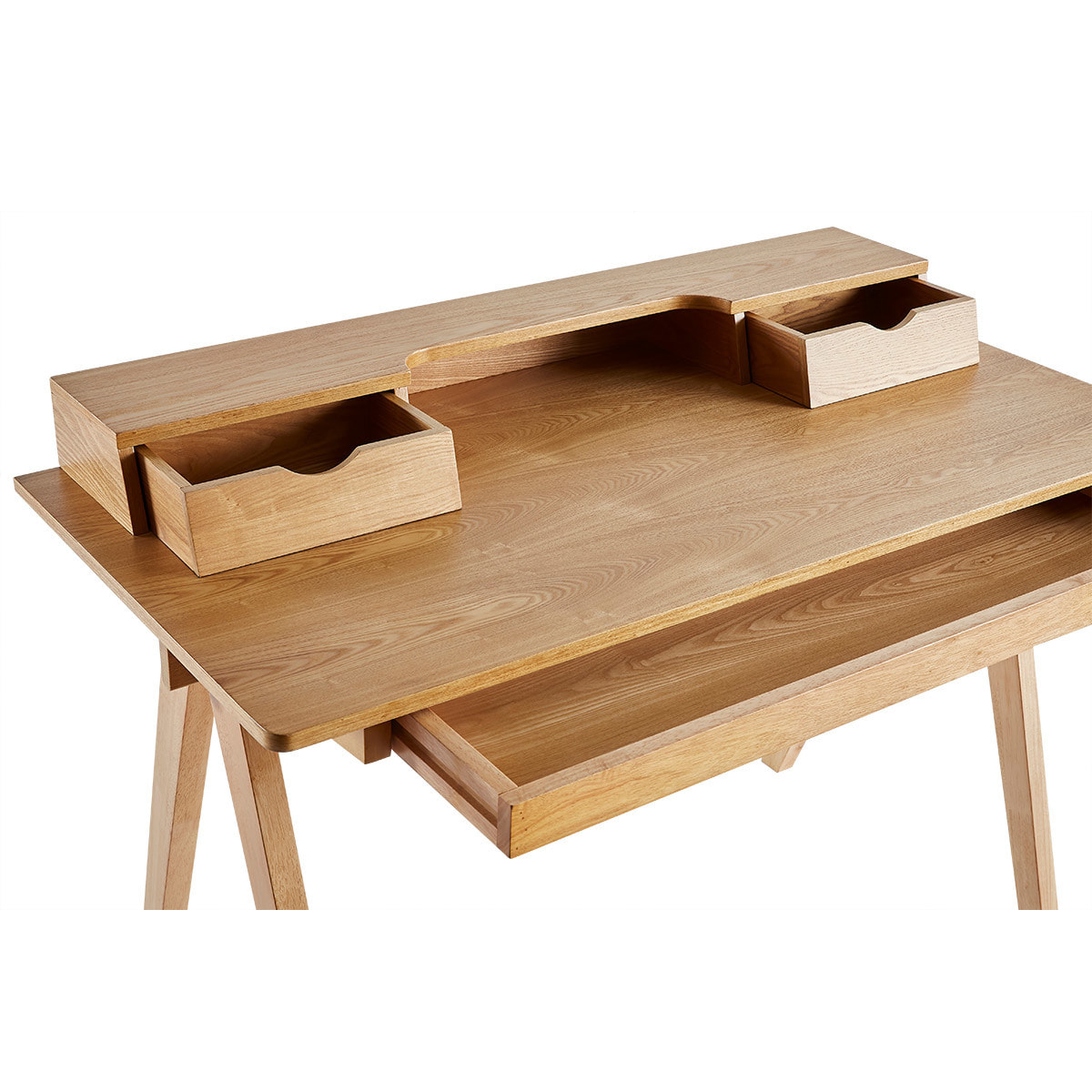 Bureau avec rangements bois clair L120 cm PULITO