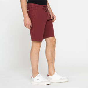 BERMUDA CHINO IN TESSUTO LINO E COTONE CON COULISSE