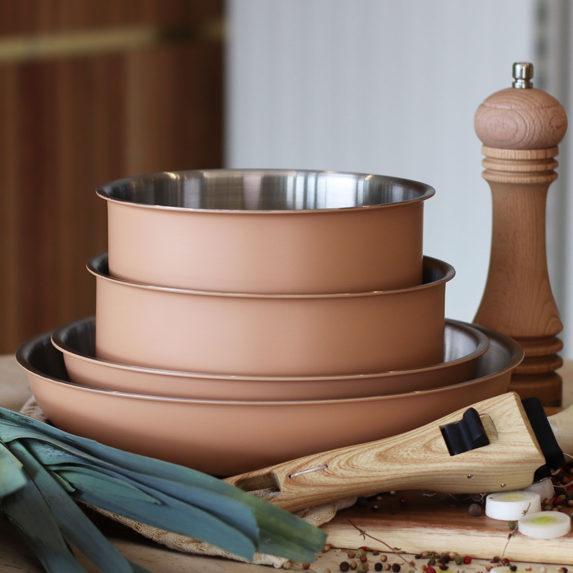 Batterie de cuisine 5 pièces en acier inoxydable - tous feux EASYNOX