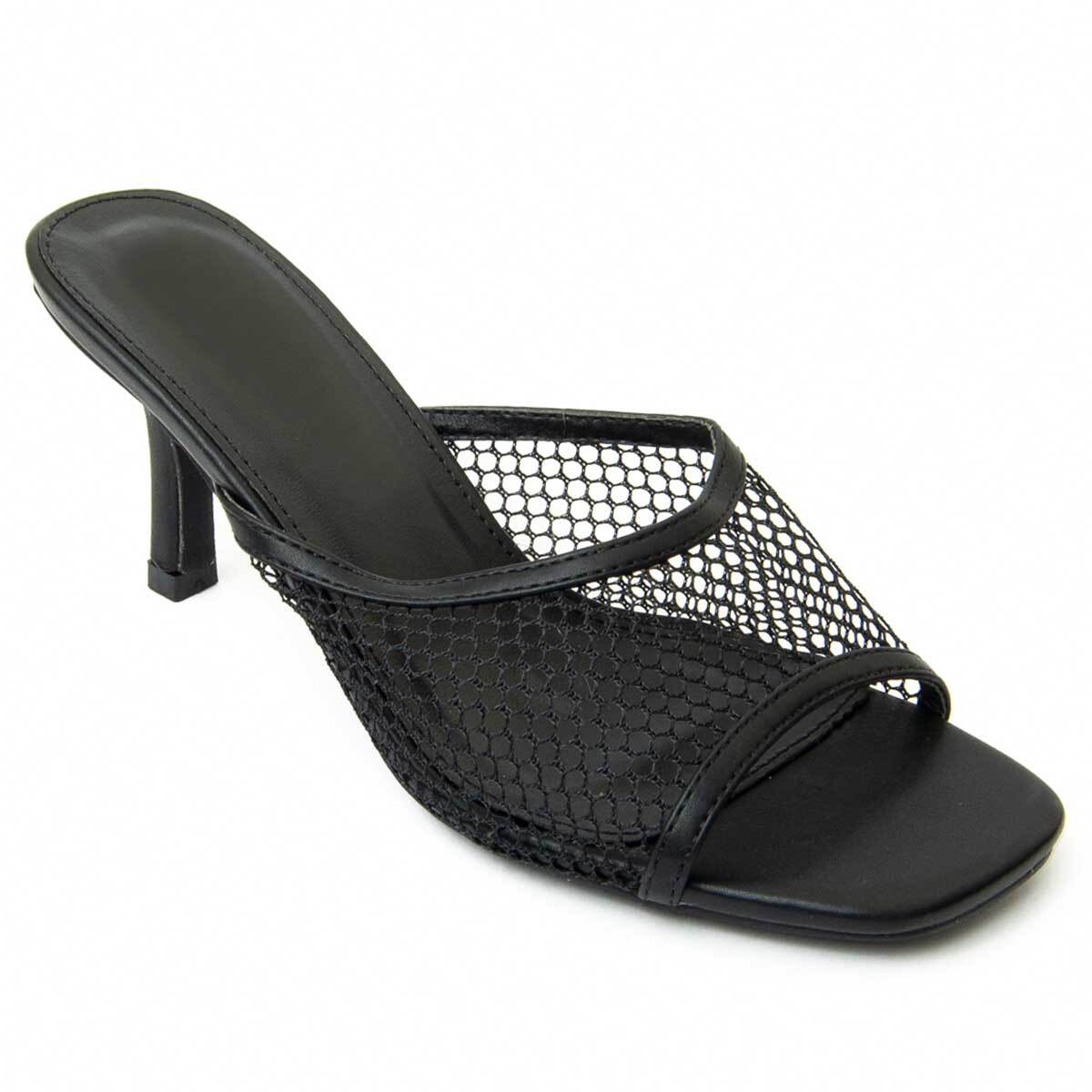 Sandalias de Tacón - Negro - Altura: 7 Cm