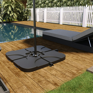 Set 4 Supporto Pesi Base Ombrellone Parasole Da Giardino In Plastica HDPE Riempibili Con Acqua E Sabbia 60 Litri / 100 Kg Adatti Per Ombrelloni Base A