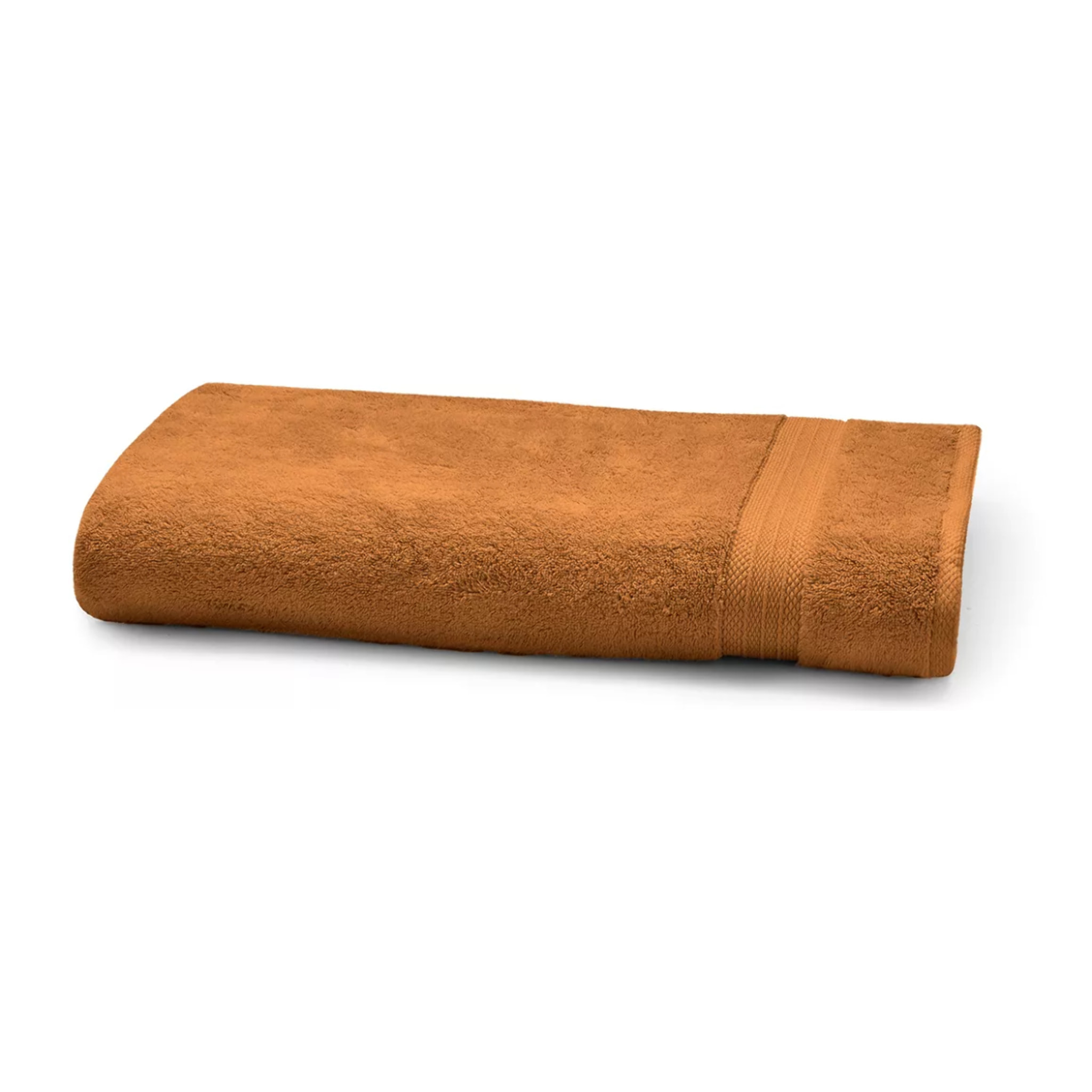 Serviette eponge pur coton 550 g/m² uni orange Elea rouille-