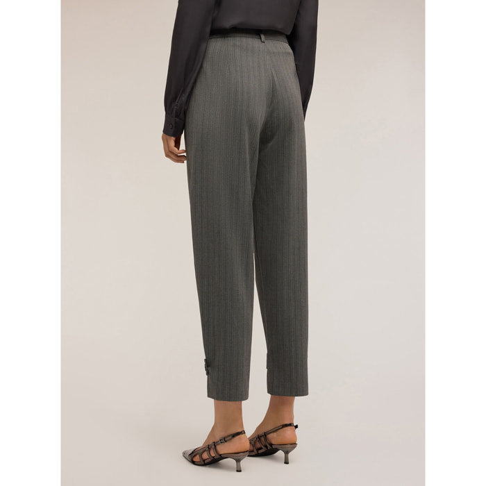 Motivi - Pantalones de lurex con cinturón - Gris