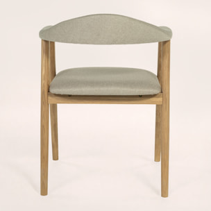 Lore - chaise en chêne massif et tissu - Bois / Beige