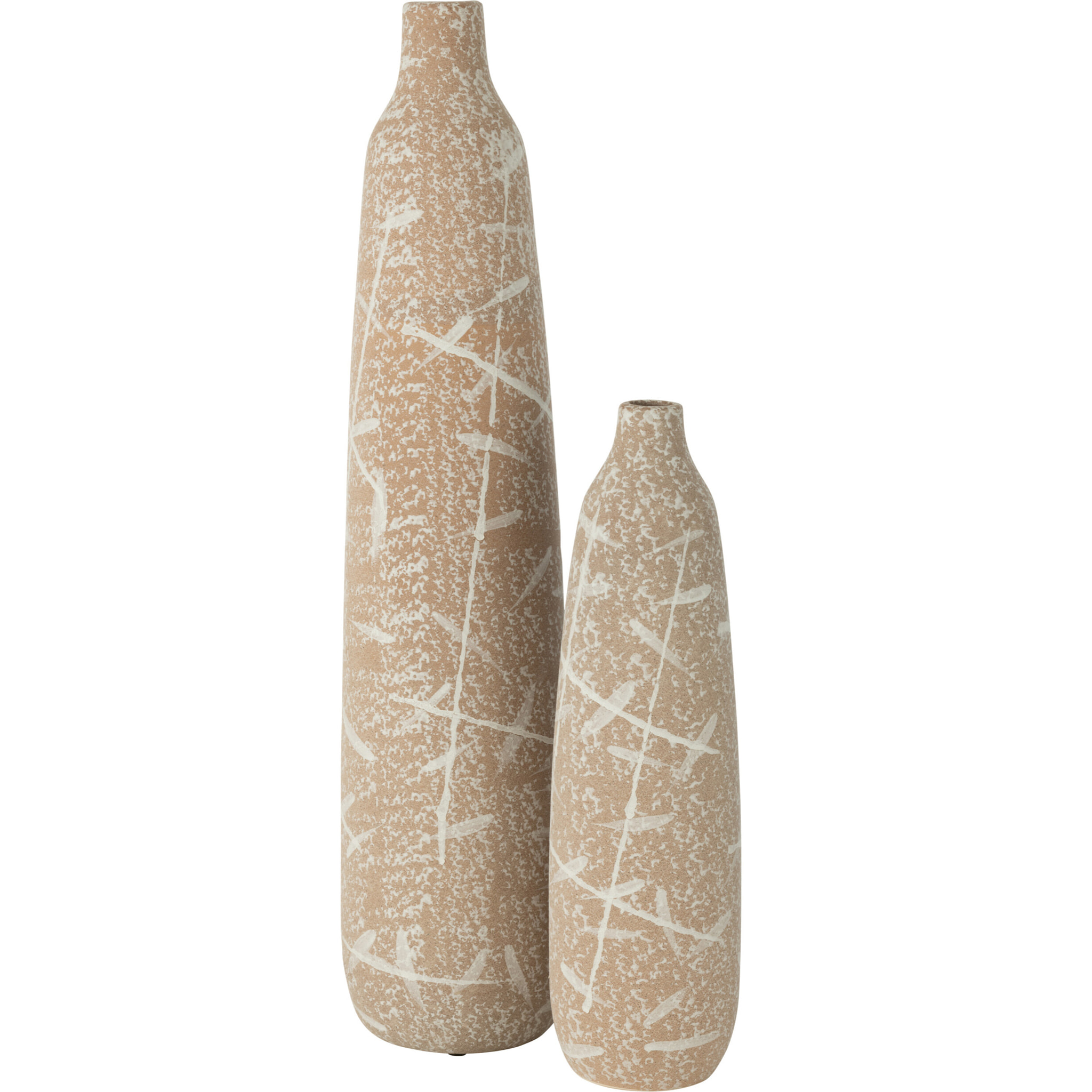 J-Line Vase Dune Fin Gres Beige/Blanc Large