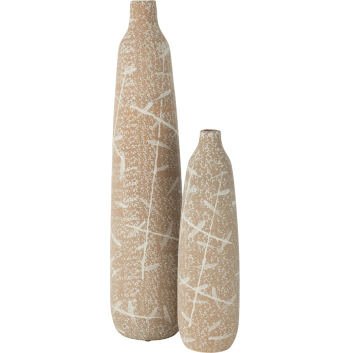 J-Line Vase Dune Fin Gres Beige/Blanc Large