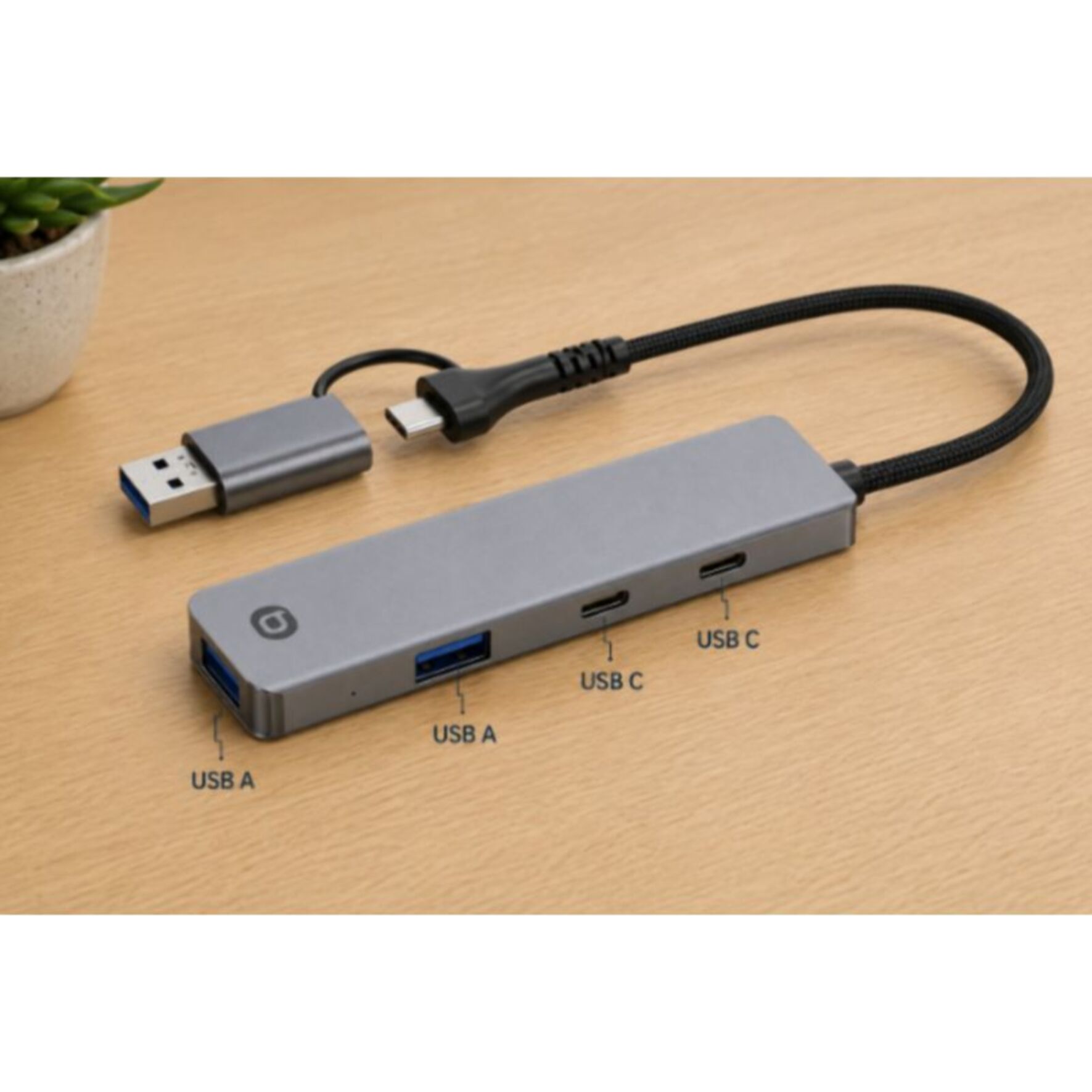 Hub ESSENTIELB 4 en 1 x2 USB-A + x2 USB-C