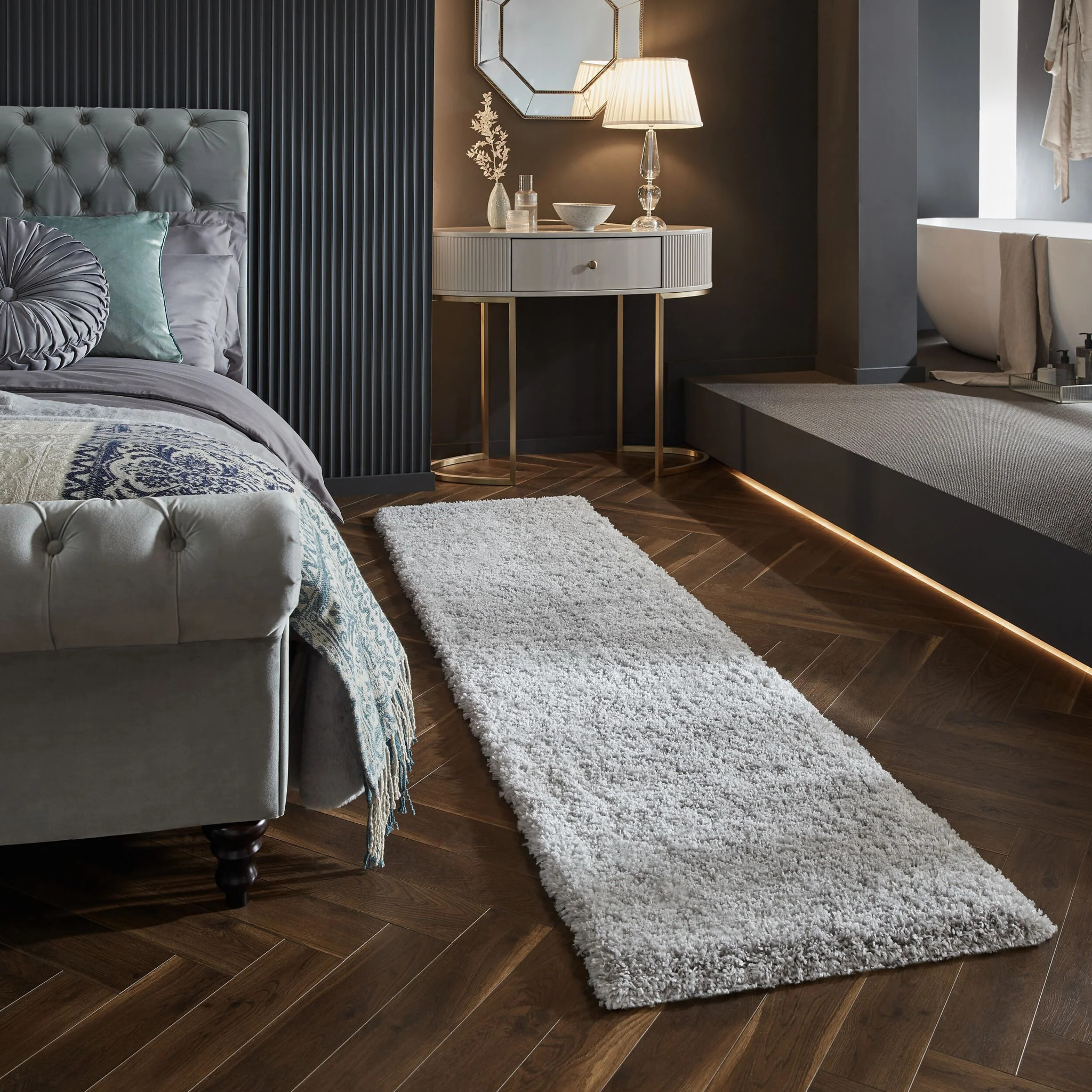 Tapis gris 60x230cm SHAGGY