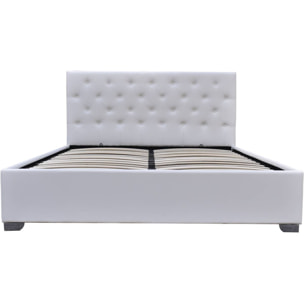 Lit double avec coffre "Tino" - 160 × 200 cm - Blanc