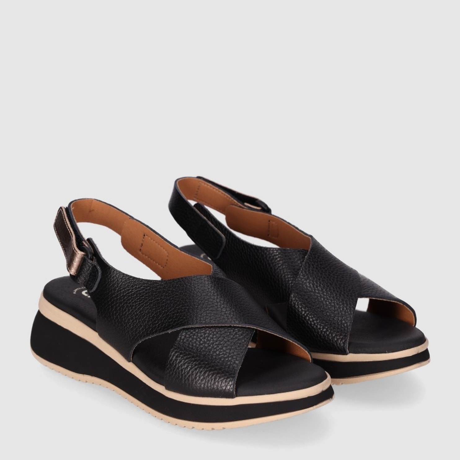 Sandalias de Piel - Negro - Tacón: 4 cm