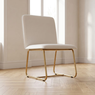 Sedia Imbottita in Similpelle con Gambe Oro, Design Moderno ed Elegante per Sala da Pranzo, Cucina, Soggiorno, Studio e Ufficio