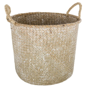 Panier "Été" - roseau - blanc - 37 -5x27 cm