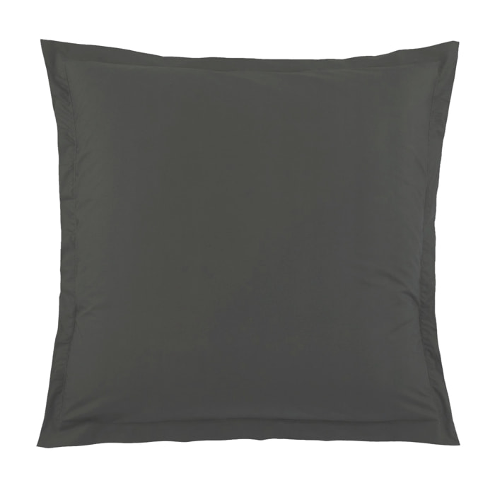 Taie d'Oreiller Unie en 100 % Coton - Gris anthracite