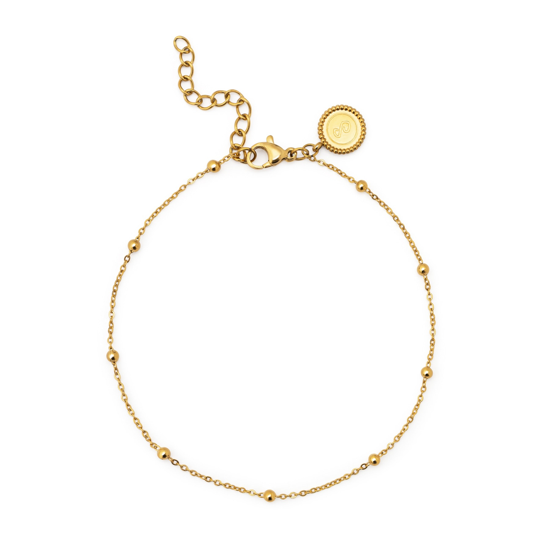 Tobillera Dots Acero Baño Oro