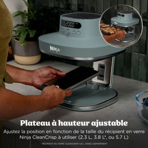 Friteuse sans huile NINJA CRISPi PRO 7-en1, 2 récipients en verre de 5.7 et 2.3L, AS101EUGY, Vert Ash Grey