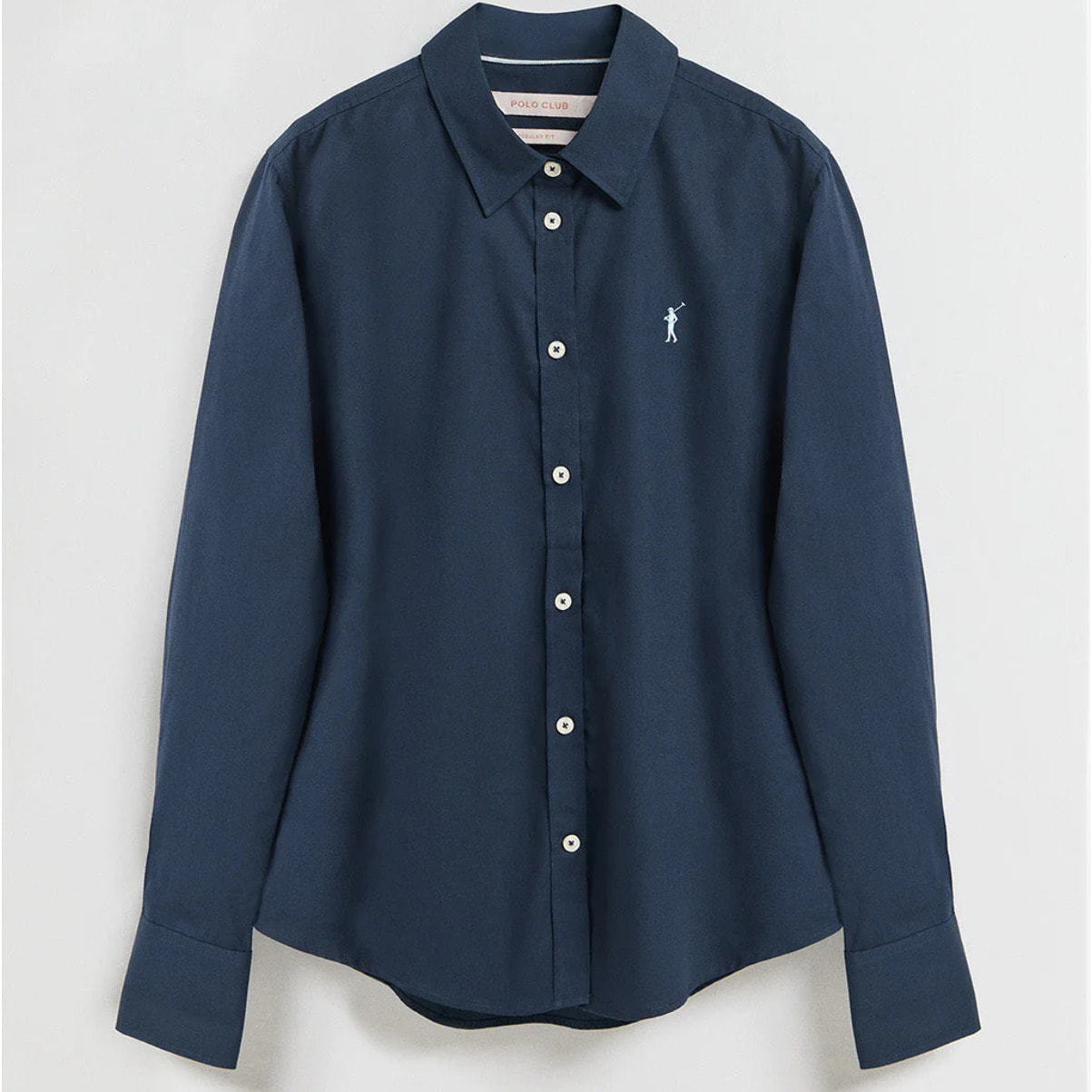 Camicia in popeline blu marino con logo Rigby Go