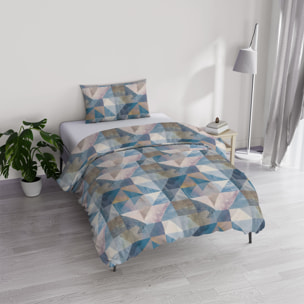 PARURE COPRIPIUMINO RIVER SINGOLO SEPIK BLUE