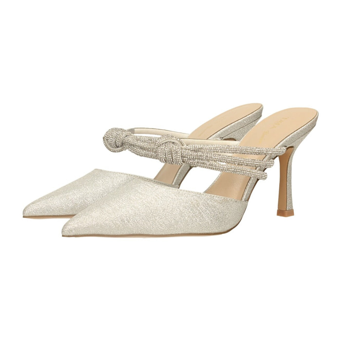 Décolleté sling back Donna Tata Italia Argentato