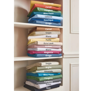 Drap Housse coton bonnet 23 cm fabriqué en France - Marron Clair