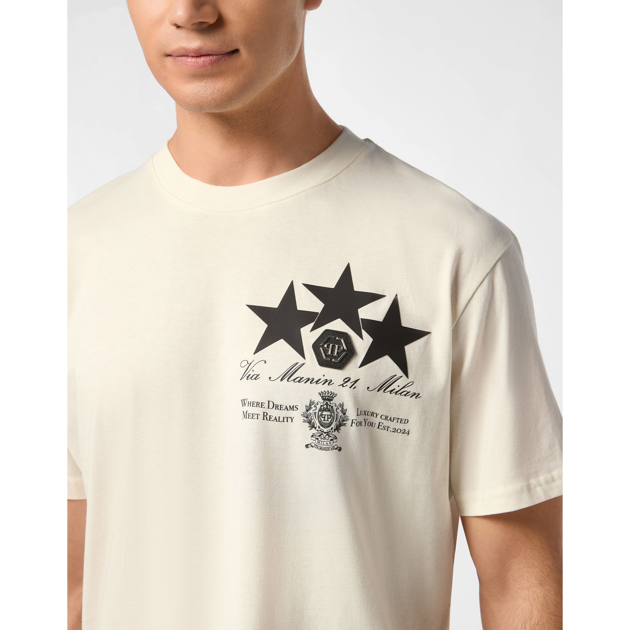 PHILIPP PLEIN T-Shirt Round Neck Ss STARS