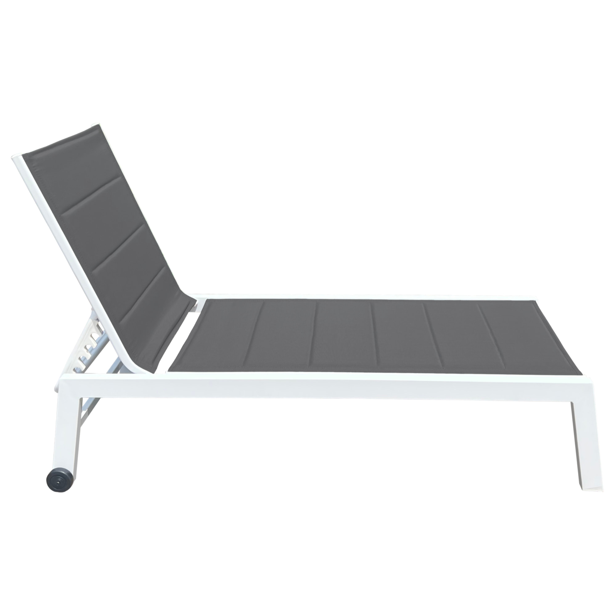 Bain de soleil BARBADOS en textilène gris - aluminium blanc