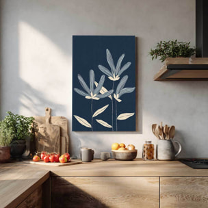 Tableau feuille Trois fleurs Tableau alu Dibond