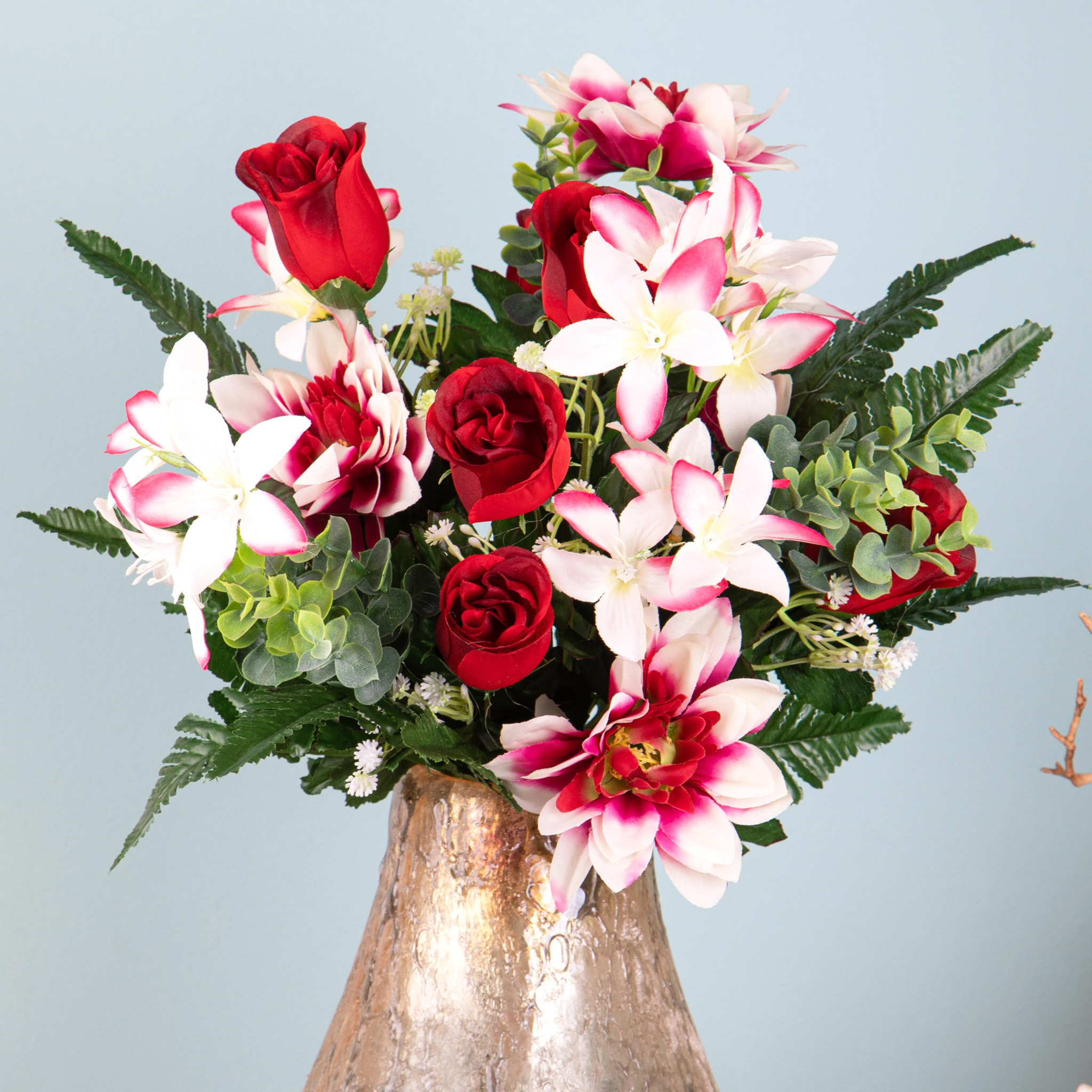 Bouquet c con dalie. Larghezza Cmd - Pezzi 2 - 20X60X20cm - Colore: Rosa - Bianchi Dino - Fiori Artificiali