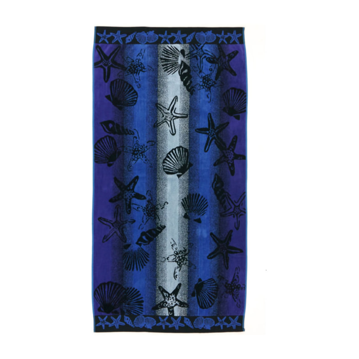 Telo Mare Spugna Jacquard Spiaggia Disegno New Shell