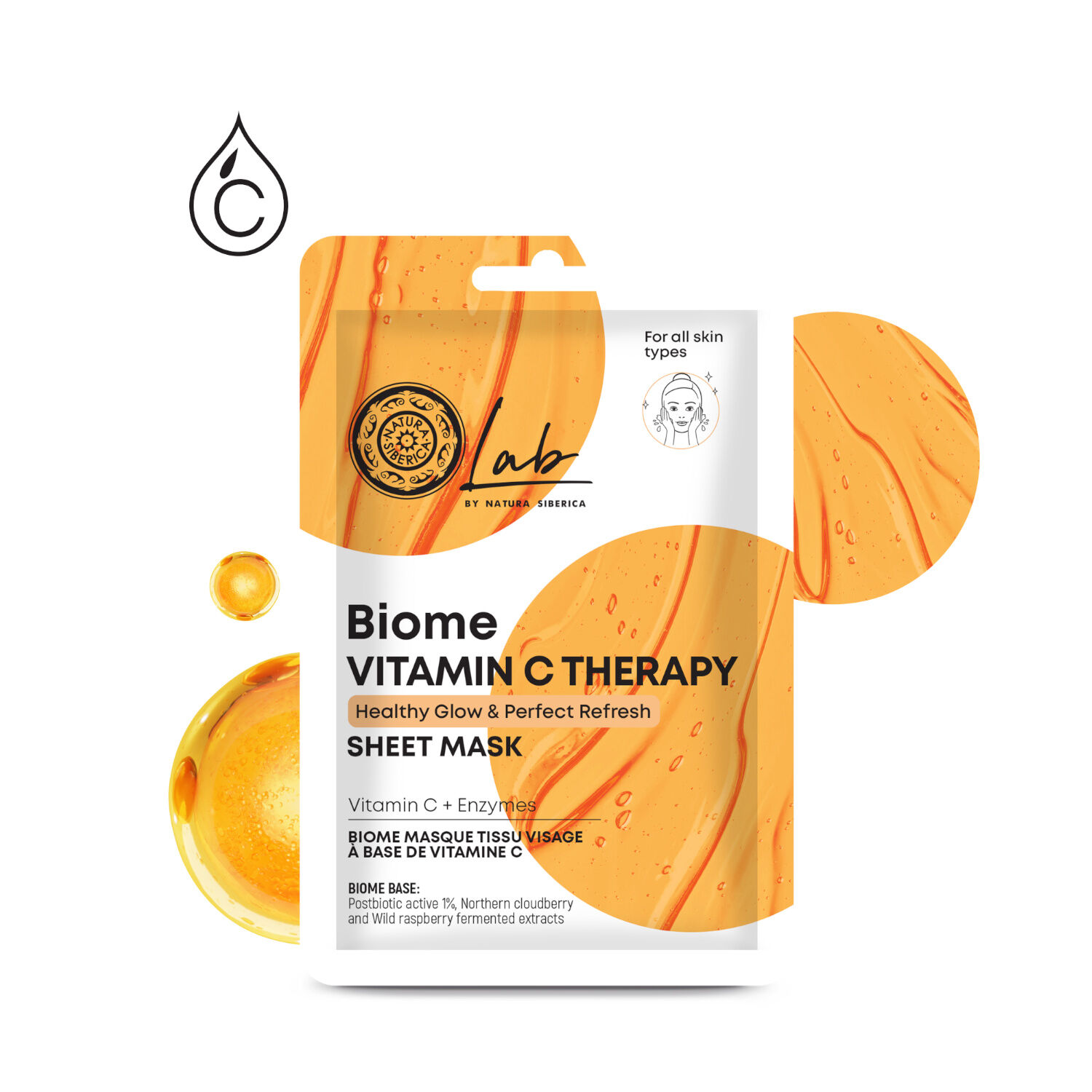 LAB BIOME - Masque en tissu visage Vitamine C usage unique