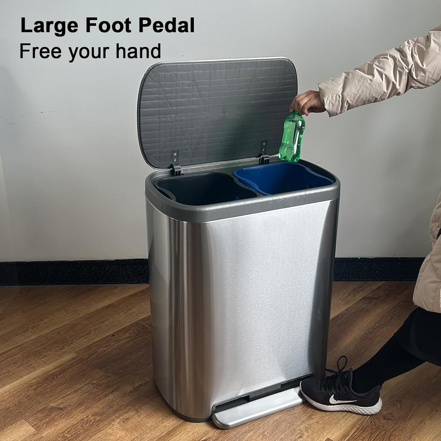 Poubelle pédale tri sélectif EMPIRE 60L