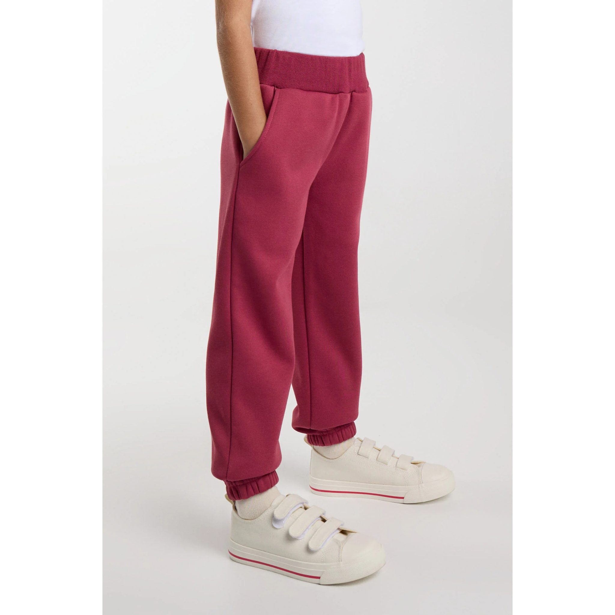 Chándal deportivo de niña afelpado sudadera y jogger rosa