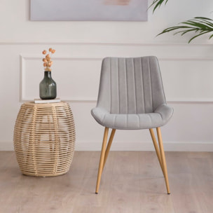 Chaise rembourrée Roma -tapissé-couleur gris 55 x 85 x 61 cm