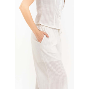 Kocca - Pantaloni da donna in cotone a righe con gamba larga Donna