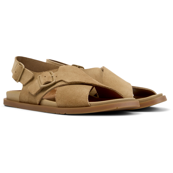 Sandalias - CAMPER Lluc Sandal - Marron - Cuero de gamuza