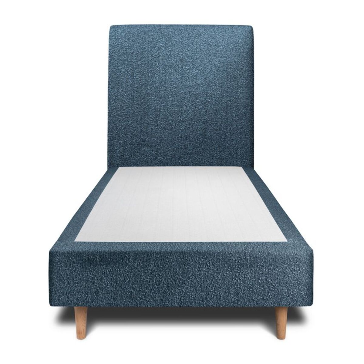 Lit avec tête de lit tapissée bouclette et sommier tapissier Ep20
