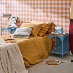 Lot de 2 tables de chevet. tables d'appoint en acier style industriel. bleu pétrole. L 35 x l 35 x H 52cm