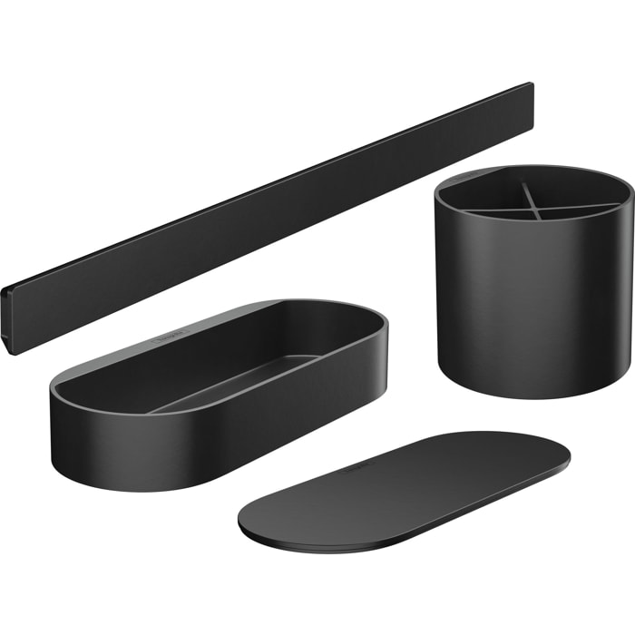 WallStoris Ensemble d'accessoires pour la salle de bains noir mat