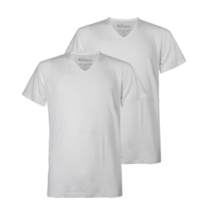 2 Maglie Termiche Uomo Manica Corta Scollo a V 100% Cotone De Fonseca, Art. DEFTVU132, Bianco