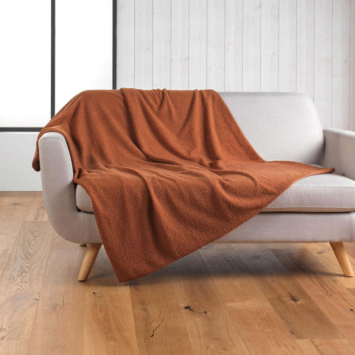 Plaid Wooly Bouclette Unie - Terracotta