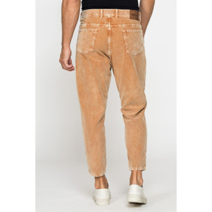 PANTALONE 5 TASCHE IN VELLUTO EFFETTO ACID WASH