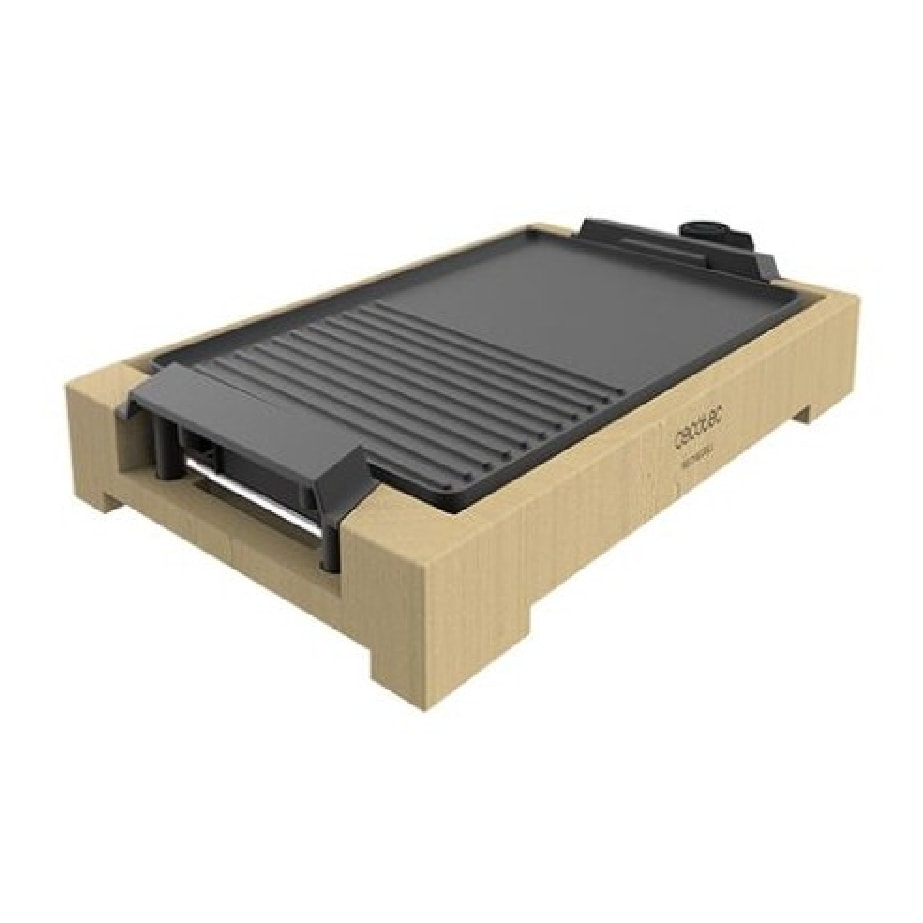 Cecotec Plancha électrique Tasty&Grill 2000 Bamboo Black. Puissance de 2000 W, S