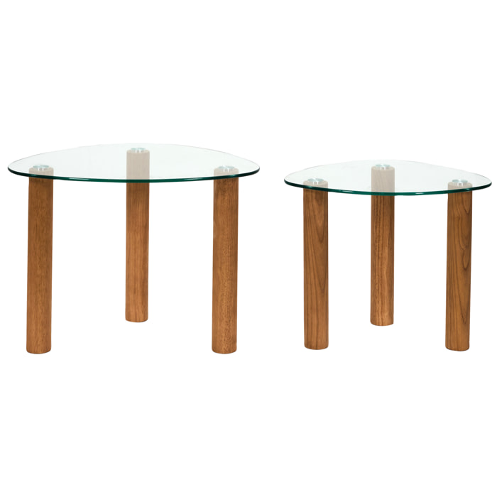 Table Gigogne  Verre Trempe Galet Clara X2