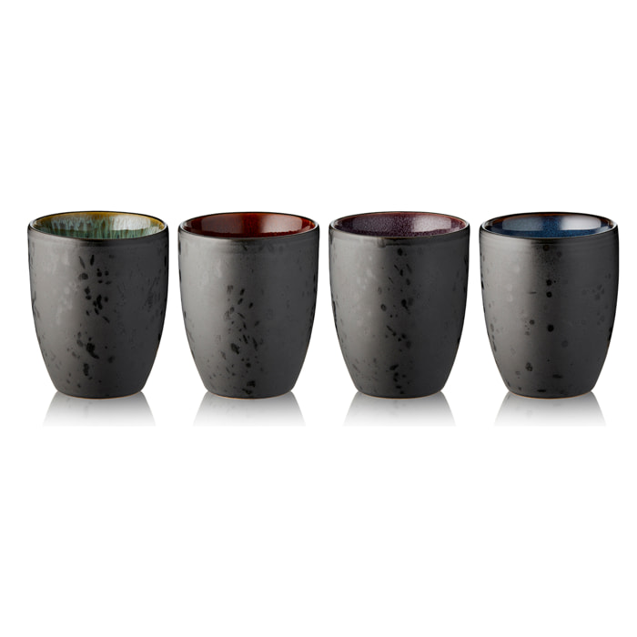 Set de 4 tasses double paroi couleurs assorties