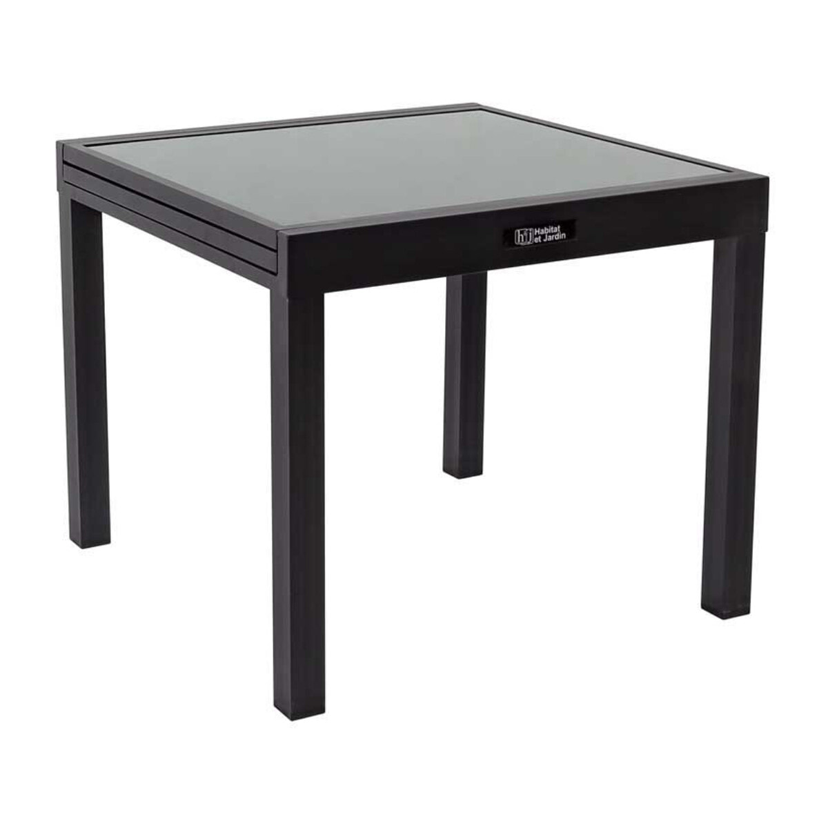Table extensible et chaises de jardin en aluminium "Porto 8" - Phoenix - Noir/Gris foncé - 1 Table 90/180 + 8 Fauteuils